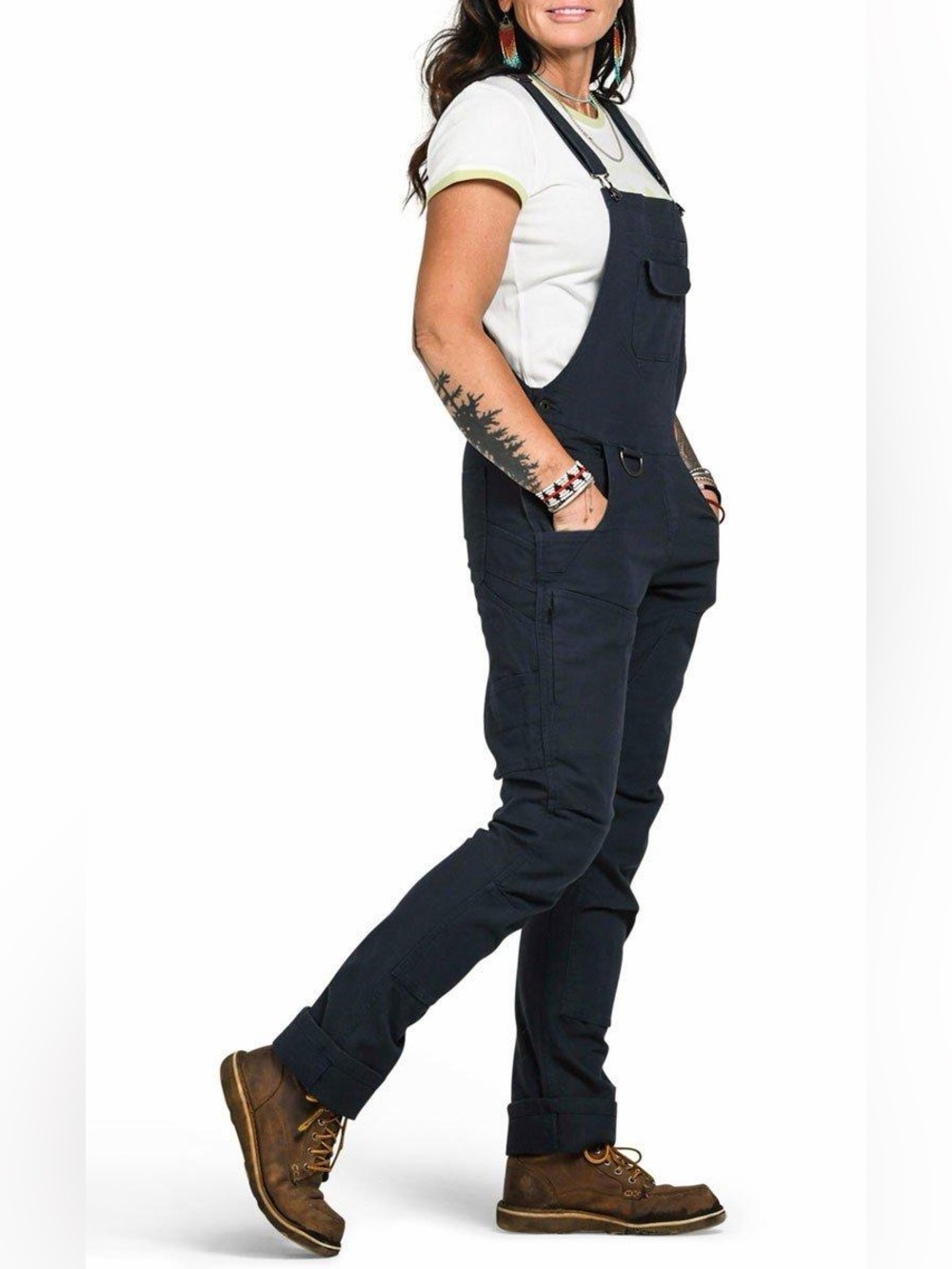 Dovetail Workwear Freshley X Drop Seat Midweight Overalls in Navy Size 14/32
